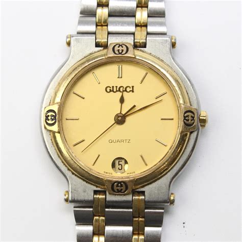 fake ladies two toned gucci quartz watch|gucci swiss quartz watch women.